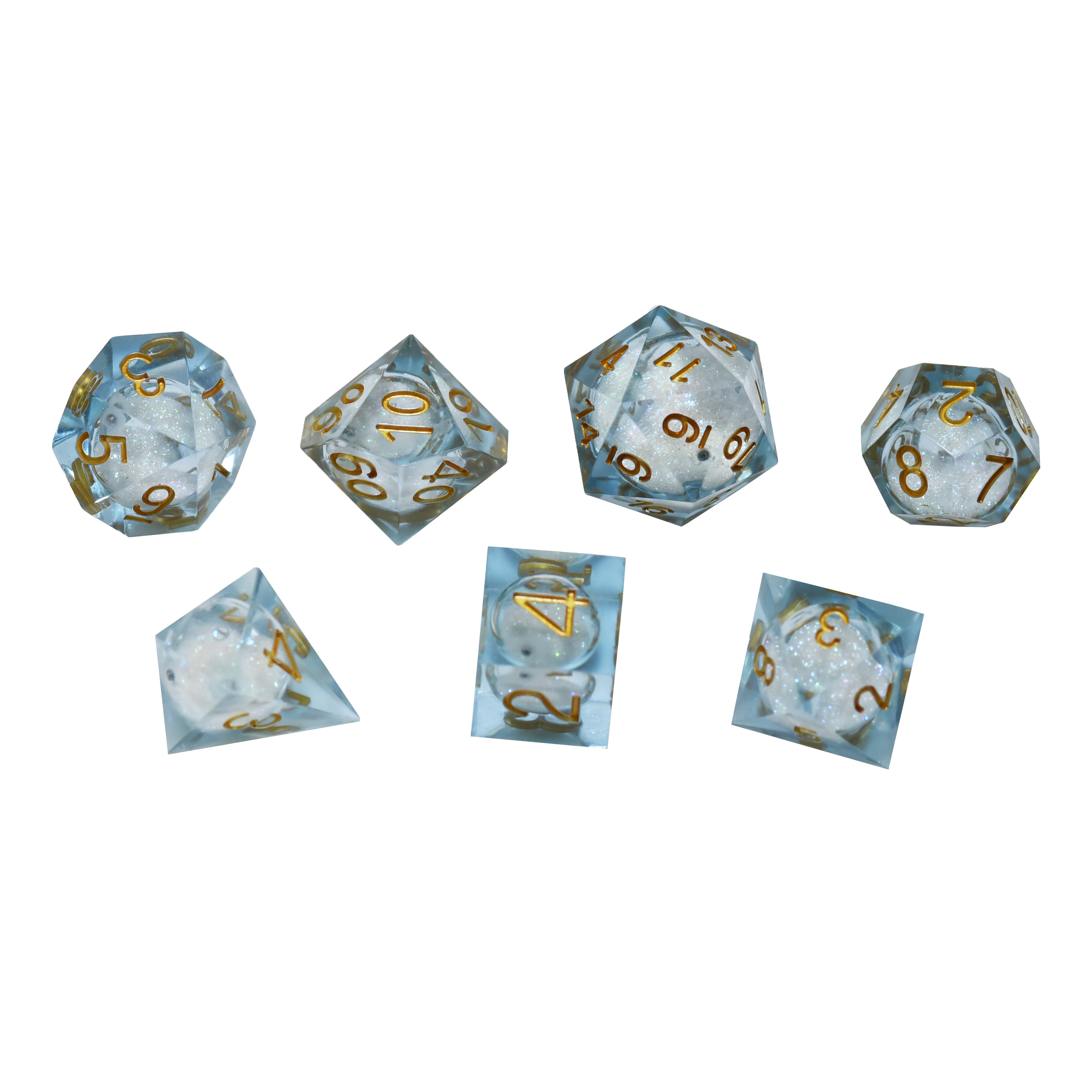 Customized 16Mm Polyhedral Cube Dnd Rpg Resin Liquid Core Dice Set For Dragon And Dungeon Tabletop Games