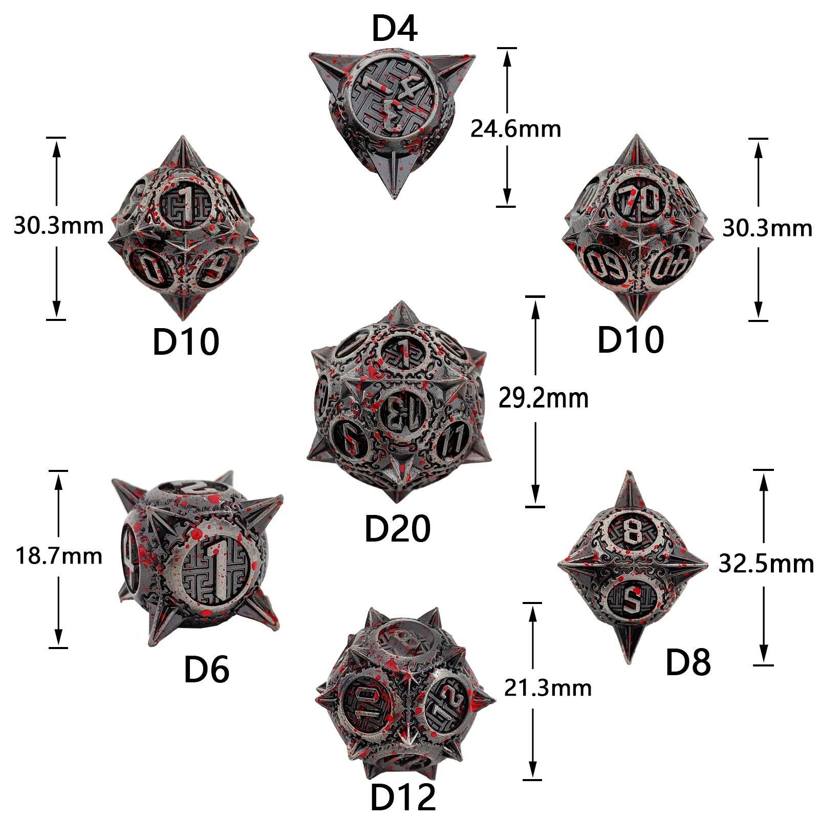 Metal Dice Set DND Dungeons & Dragons Polyhedron Runner RPG Tabletop Game Color Wholesale D6 Table Games