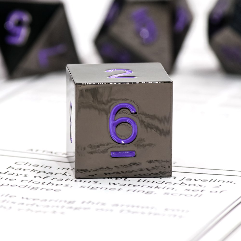 Entertainment Games Accessories Custom Dice Metal Dice Set 7 Piece Full Set For Board Game DND RPG