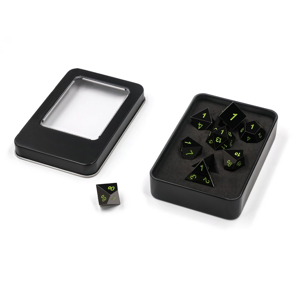Entertainment Games Accessories Custom Dice Metal Dice Set 7 Piece Full Set For Board Game DND RPG