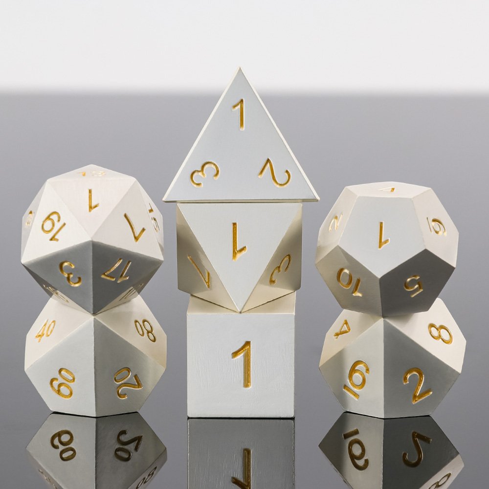 Entertainment Games Accessories Custom Dice Metal Dice Set 7 Piece Full Set For Board Game DND RPG