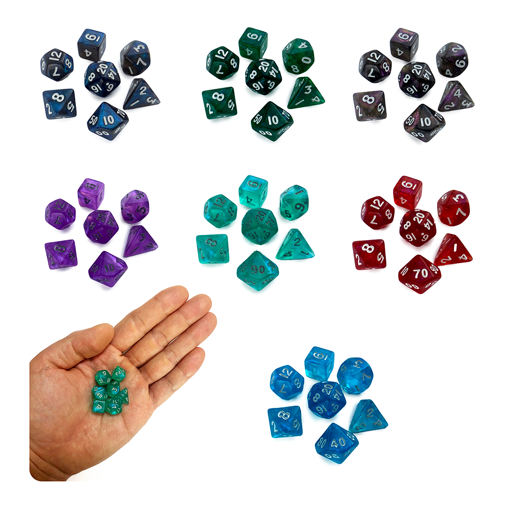 Mini Acrylic DND Dice Chameleon Board Game Colorful Polyhedral Dice Game DND Dice Set