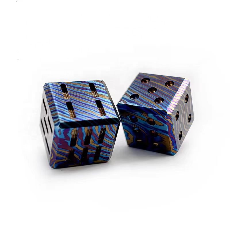 support Custom cnc machining metal mokuti edc dice timascus dice for happy play