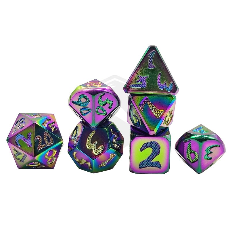 Dnd Metal Dice Set Colorful Polyhedral Metal Dice Board Game Dungeons And Dragons Dice