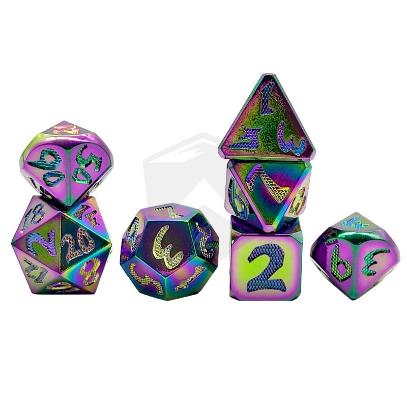 Dnd Metal Dice Set Colorful Polyhedral Metal Dice Board Game Dungeons And Dragons Dice