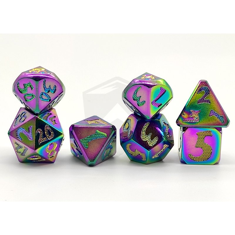 Dnd Metal Dice Set Colorful Polyhedral Metal Dice Board Game Dungeons And Dragons Dice