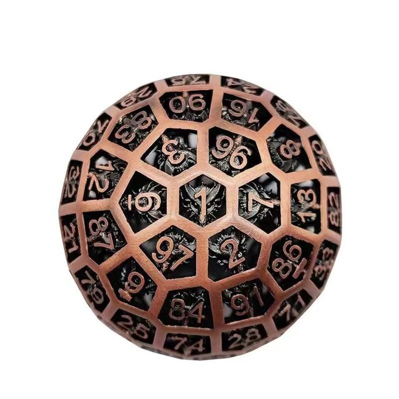 Best sales D100Metal Hollow RPG Game Dice Set-Polyhedron Dragon Head Dice Dungeon and Dragon 45MM D100 Metal Dice Set D&D