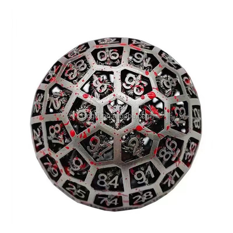 Best sales D100Metal Hollow RPG Game Dice Set-Polyhedron Dragon Head Dice Dungeon and Dragon 45MM D100 Metal Dice Set D&D