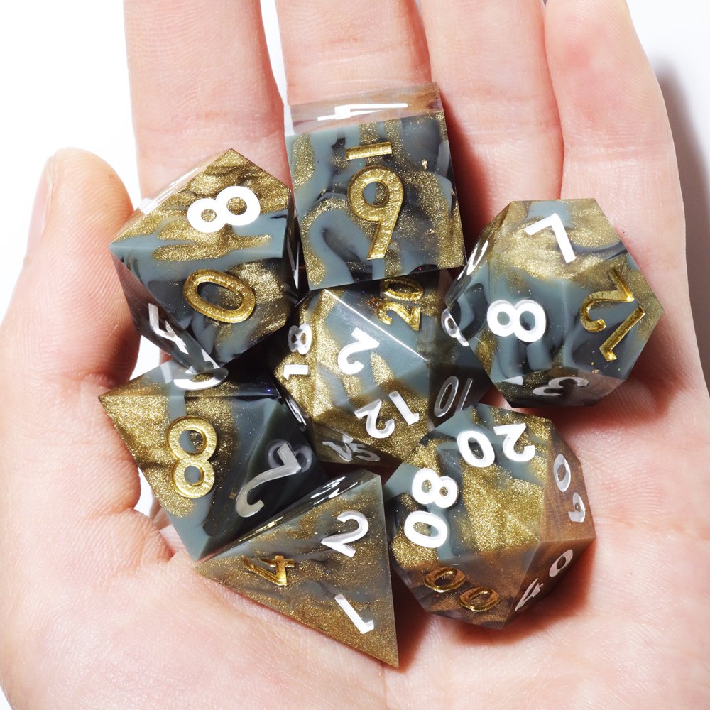 MINI PLANET DND Dice Set Handmade Colored Polyhedral Resin Dice with Sharp Edges For TRPG Games Custom DND Dice Set and D6 D20
