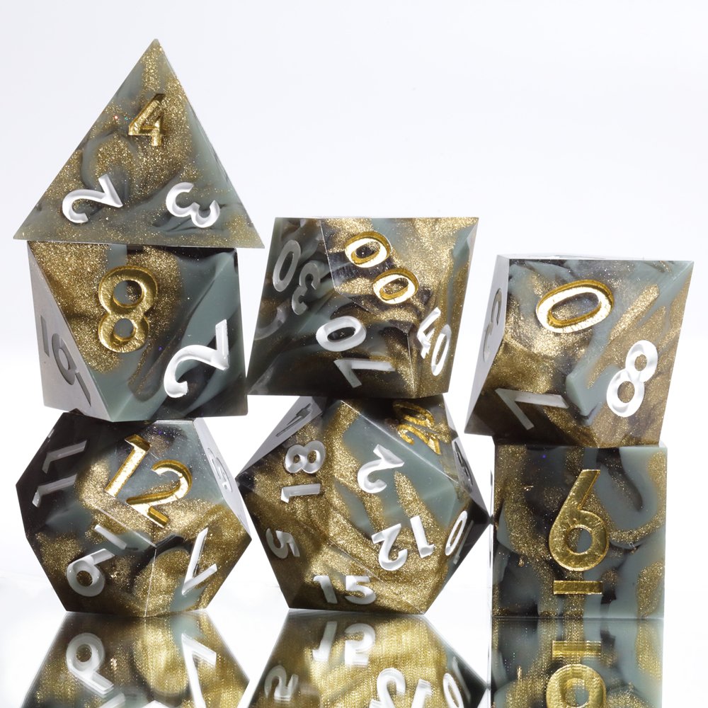 MINI PLANET DND Dice Set Handmade Colored Polyhedral Resin Dice with Sharp Edges For TRPG Games Custom DND Dice Set and D6 D20