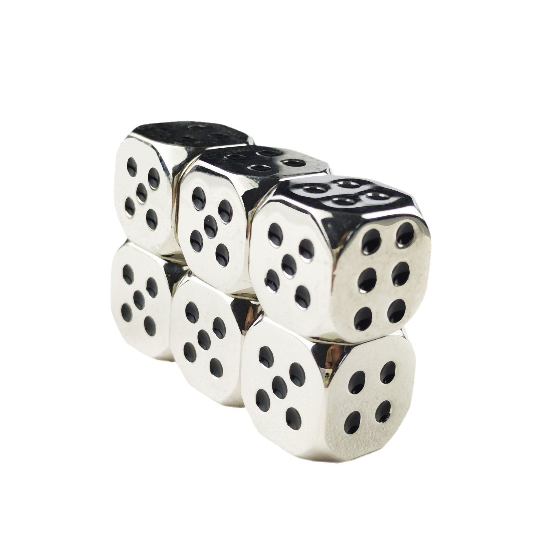 2024 New product wholesale manufacturer metal crafts alloy custom logo 6D glossy game dice for christmas Easter holiday