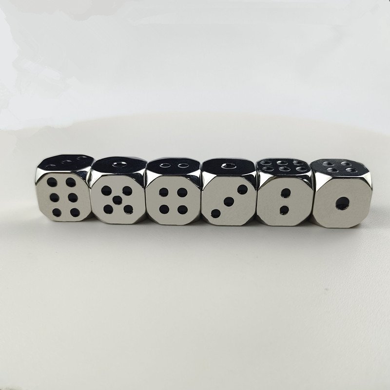 2024 New product wholesale manufacturer metal crafts alloy custom logo 6D glossy game dice for christmas Easter holiday