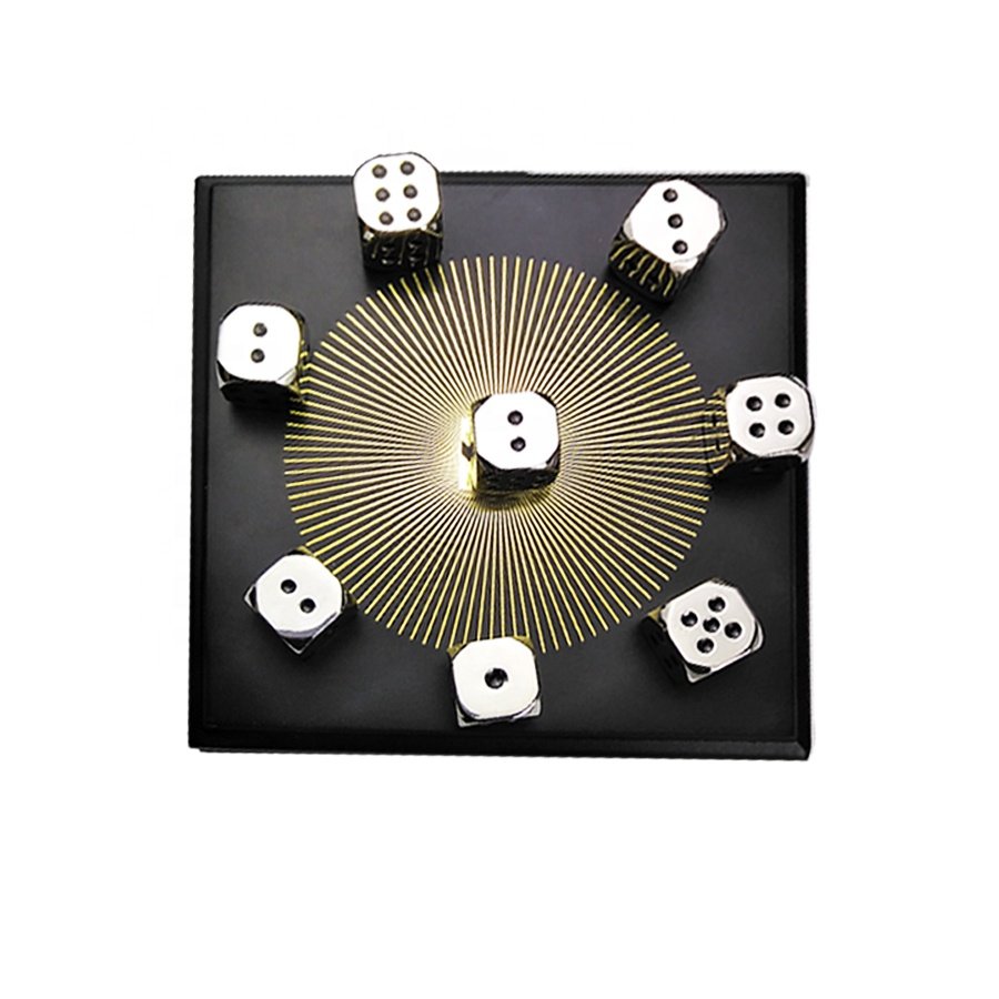 2024 New product wholesale manufacturer metal crafts alloy custom logo 6D glossy game dice for christmas Easter holiday