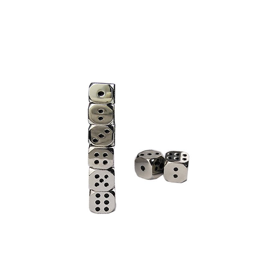 2024 New product wholesale manufacturer metal crafts alloy custom logo 6D glossy game dice for christmas Easter holiday