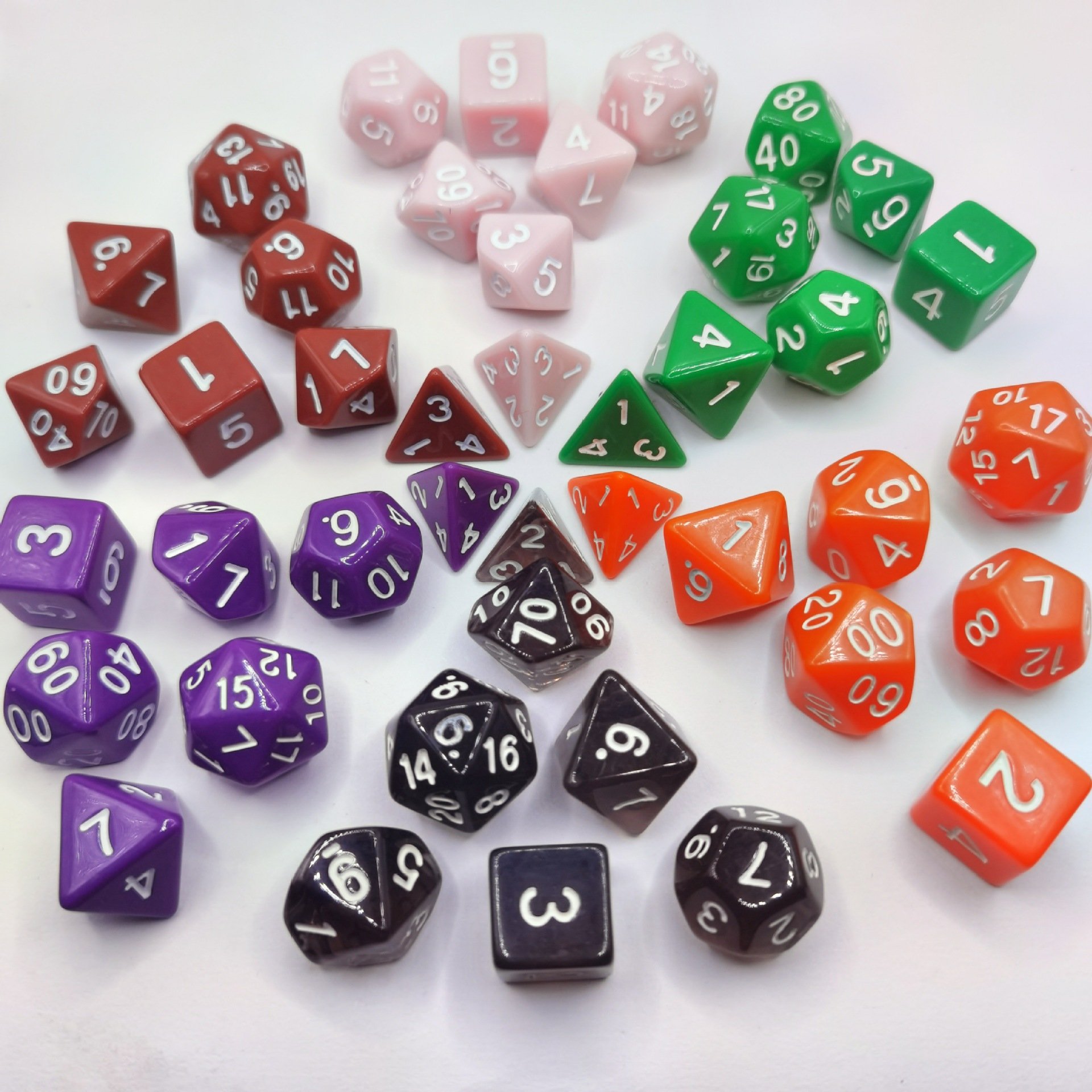 Dice Set DND Game 7pcs Transparent Color Acrylic Dice Dungeons and Dragons Board Game Dice Wholesale