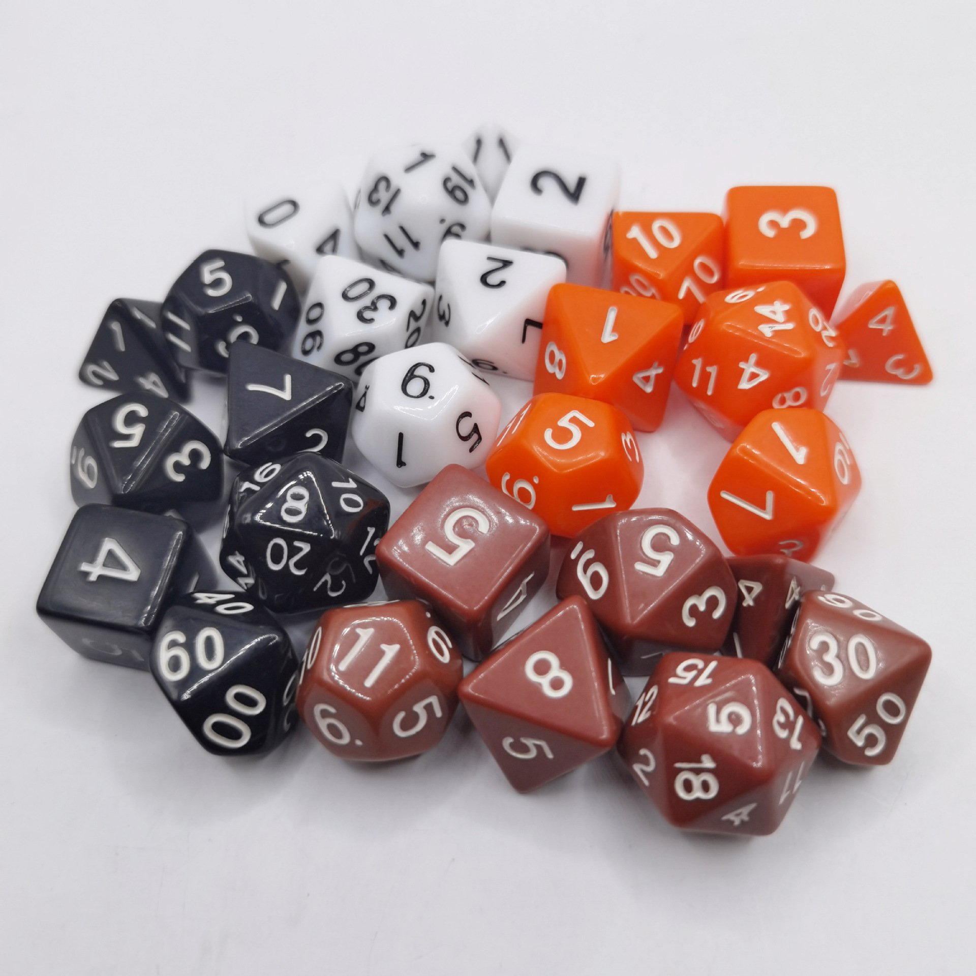 Dice Set DND Game 7pcs Transparent Color Acrylic Dice Dungeons and Dragons Board Game Dice Wholesale