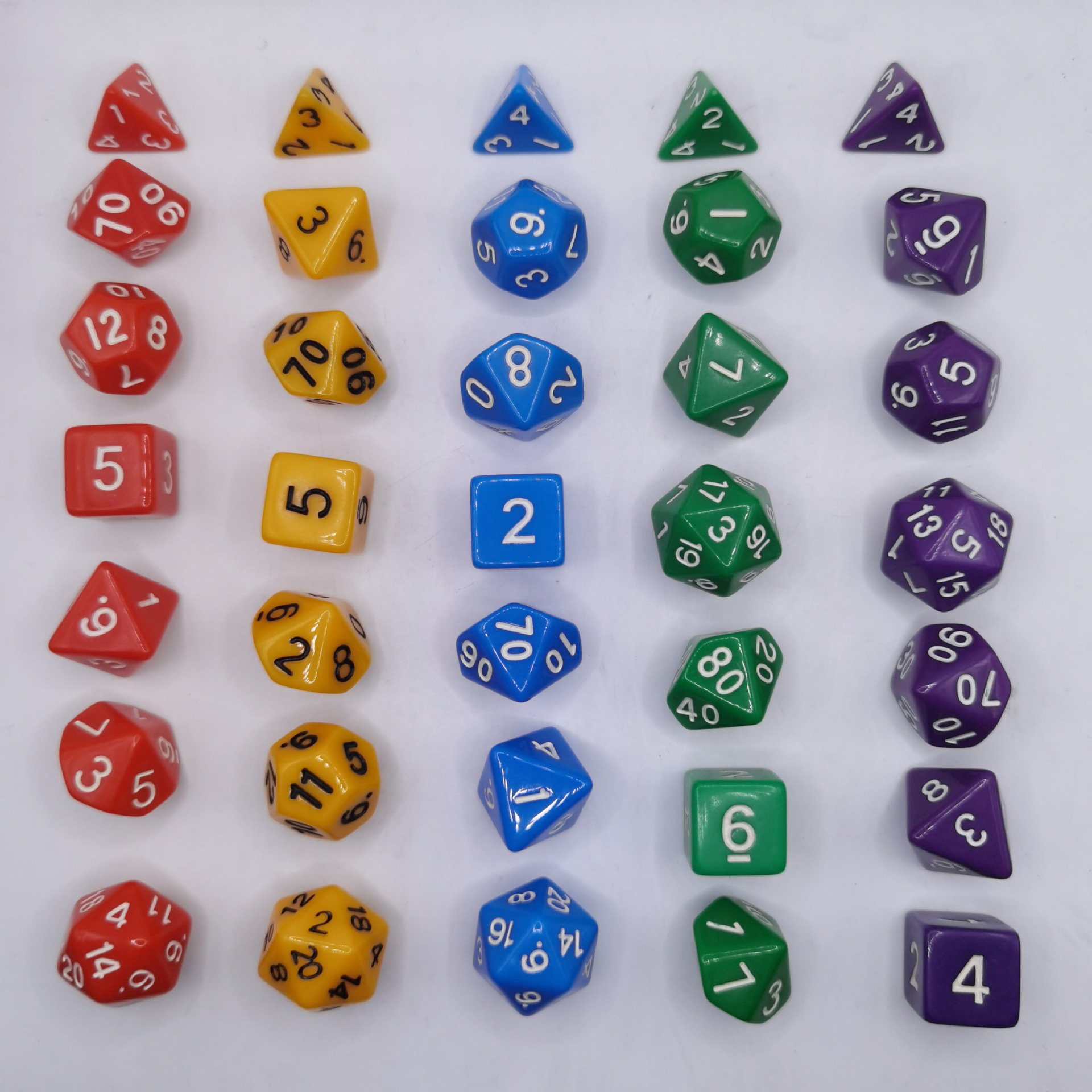 Dice Set DND Game 7pcs Transparent Color Acrylic Dice Dungeons and Dragons Board Game Dice Wholesale