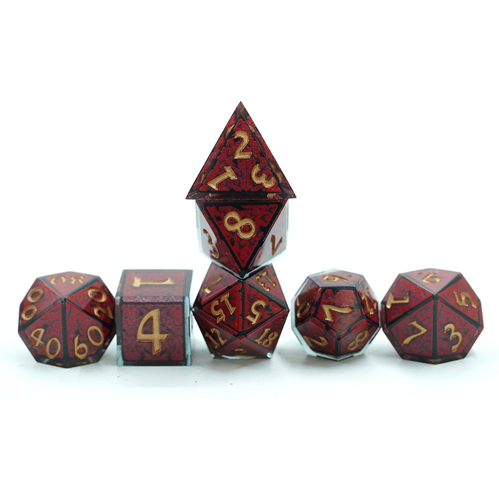 Wholesale Red Resin RPG DND Crystal Resin Dice Set For Dungeons and Dragons Role Playing Table Games Home Entertainment