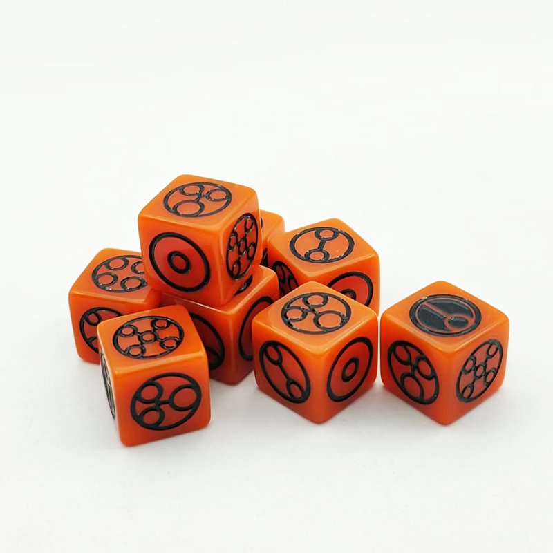 manufacturer wholesale custom personalized rune logo dice d6 16mm resin acrylic adult board games dice set