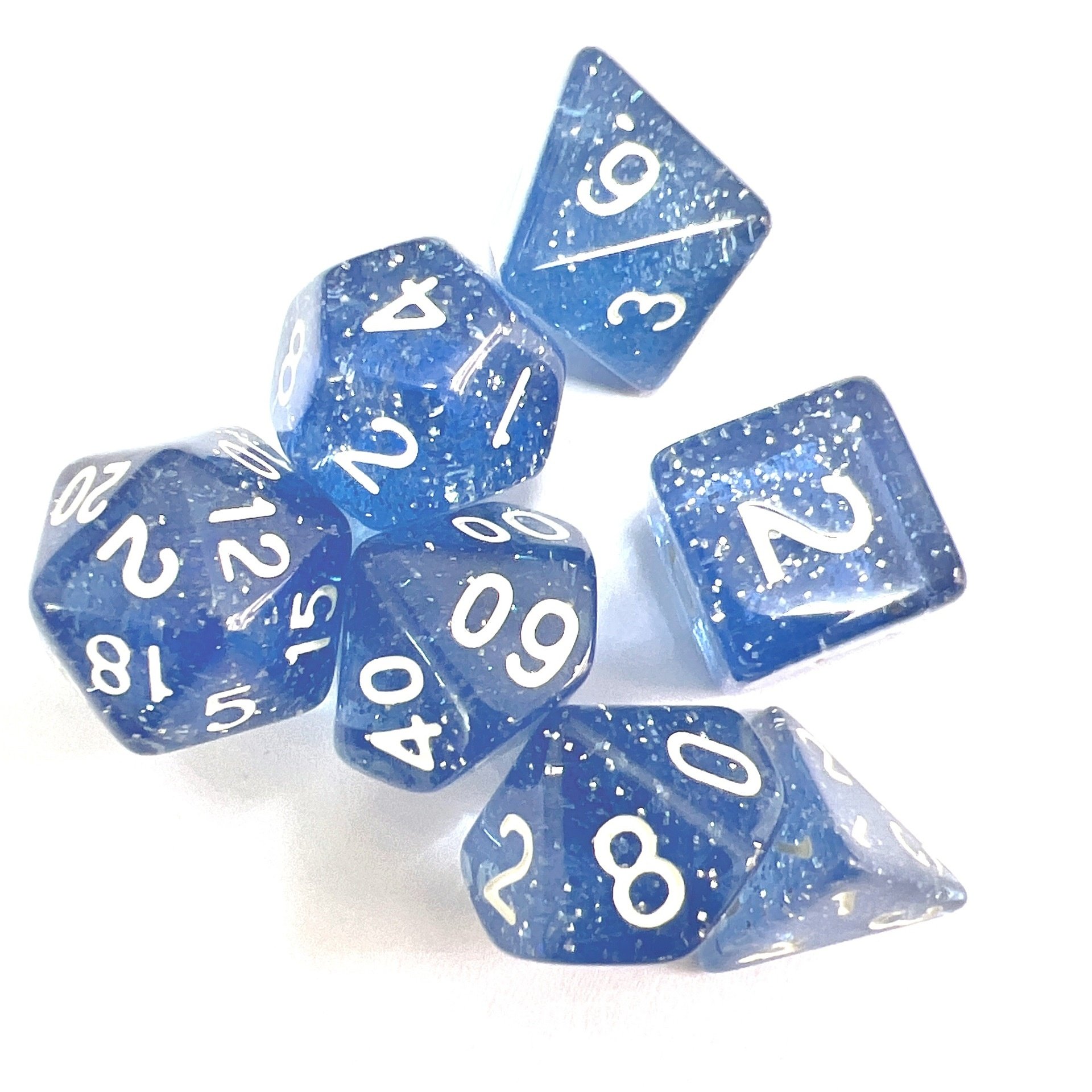 Customized Logo Dungeons Dragons DND Role-Playing Dice Set Transparent Cubic Gemstone with Special Shapes and Natural Engraving