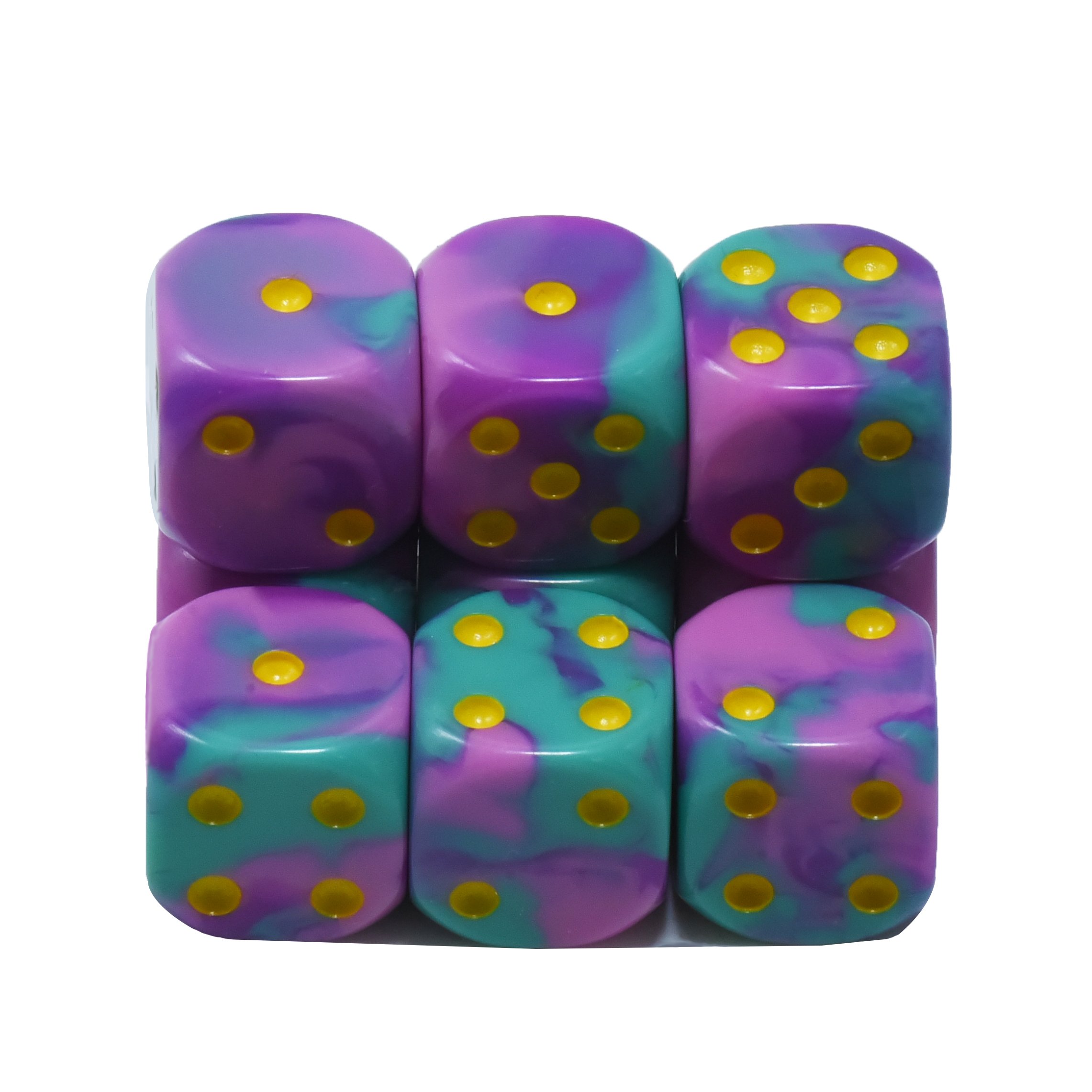 Mixed Colors Square Opaque 16Mm Standard Resin Dice Polyhedral D6 Rounded Corners Dice For Rpg Dnd Plastic Board Games