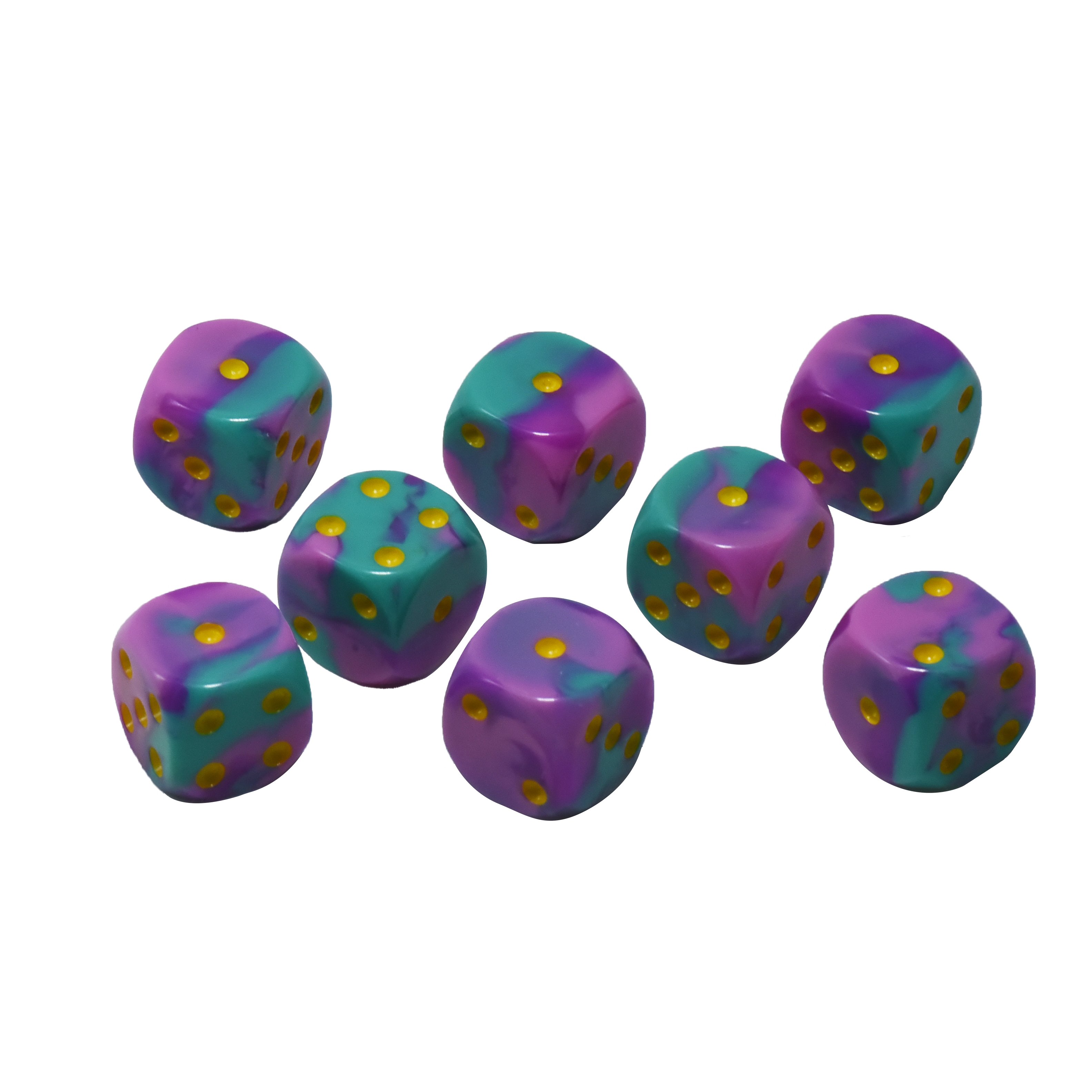 Mixed Colors Square Opaque 16Mm Standard Resin Dice Polyhedral D6 Rounded Corners Dice For Rpg Dnd Plastic Board Games