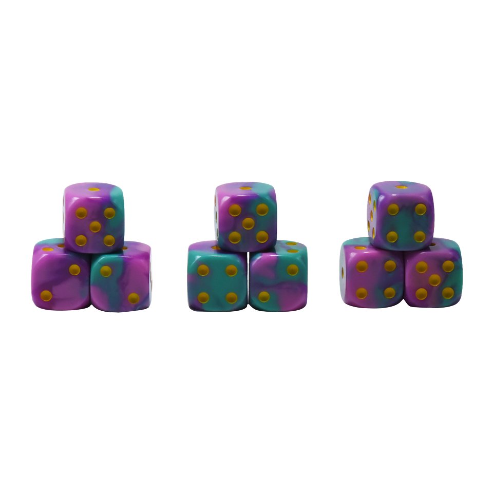 Mixed Colors Square Opaque 16Mm Standard Resin Dice Polyhedral D6 Rounded Corners Dice For Rpg Dnd Plastic Board Games