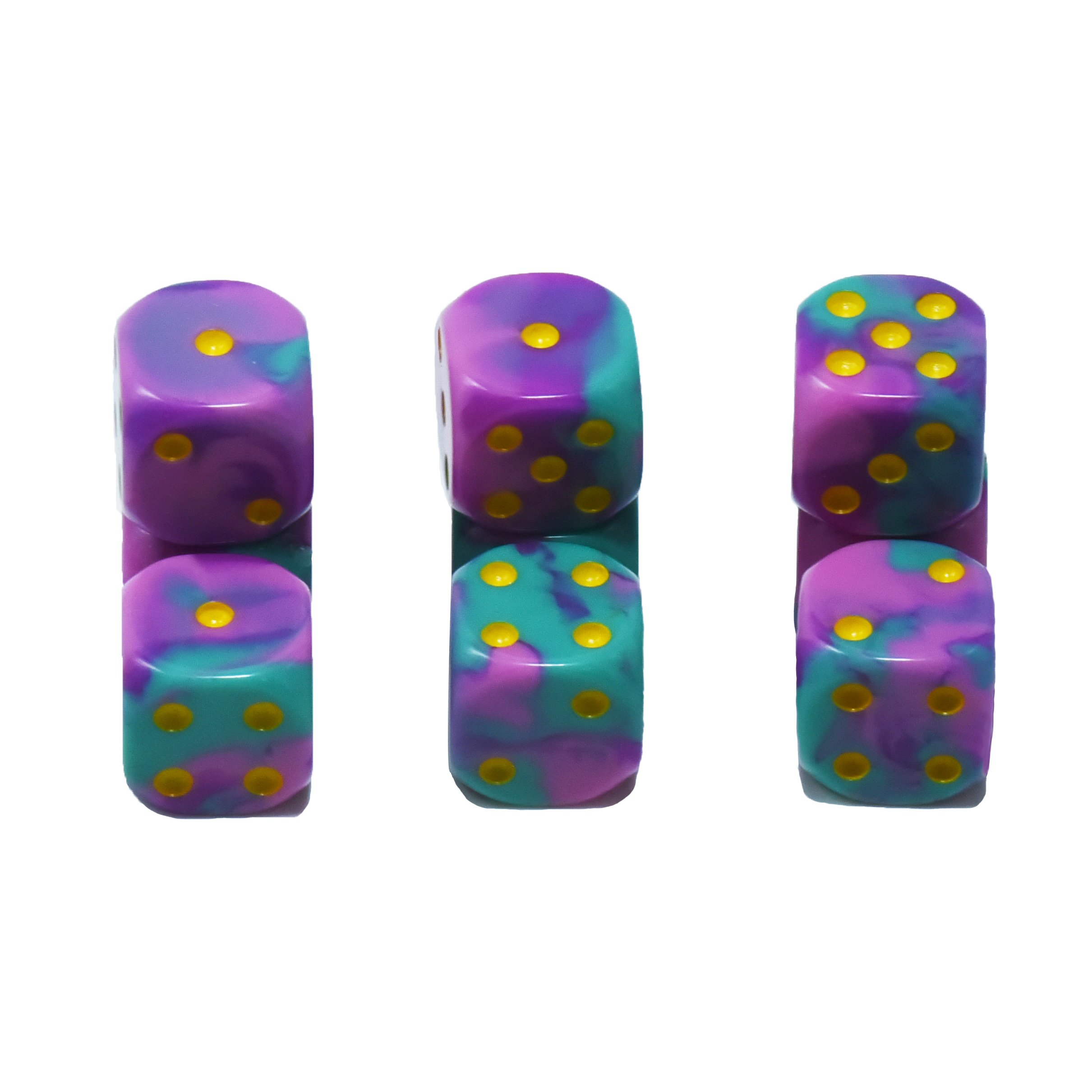 Mixed Colors Square Opaque 16Mm Standard Resin Dice Polyhedral D6 Rounded Corners Dice For Rpg Dnd Plastic Board Games