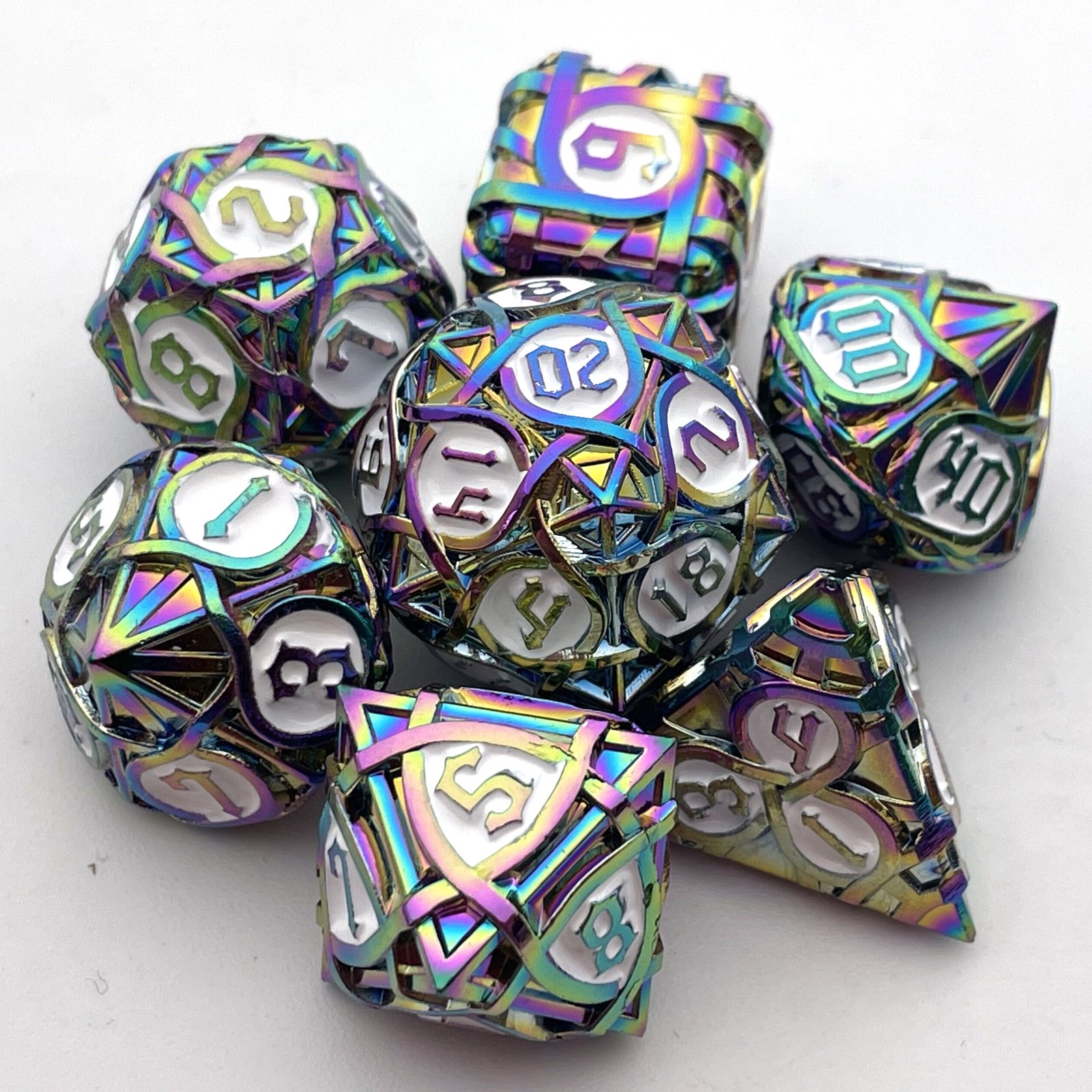 Customizable Solid Metal Dice Set for DND Dungeons & Dragons RPG Board Game-for Running Dungeons & Groups