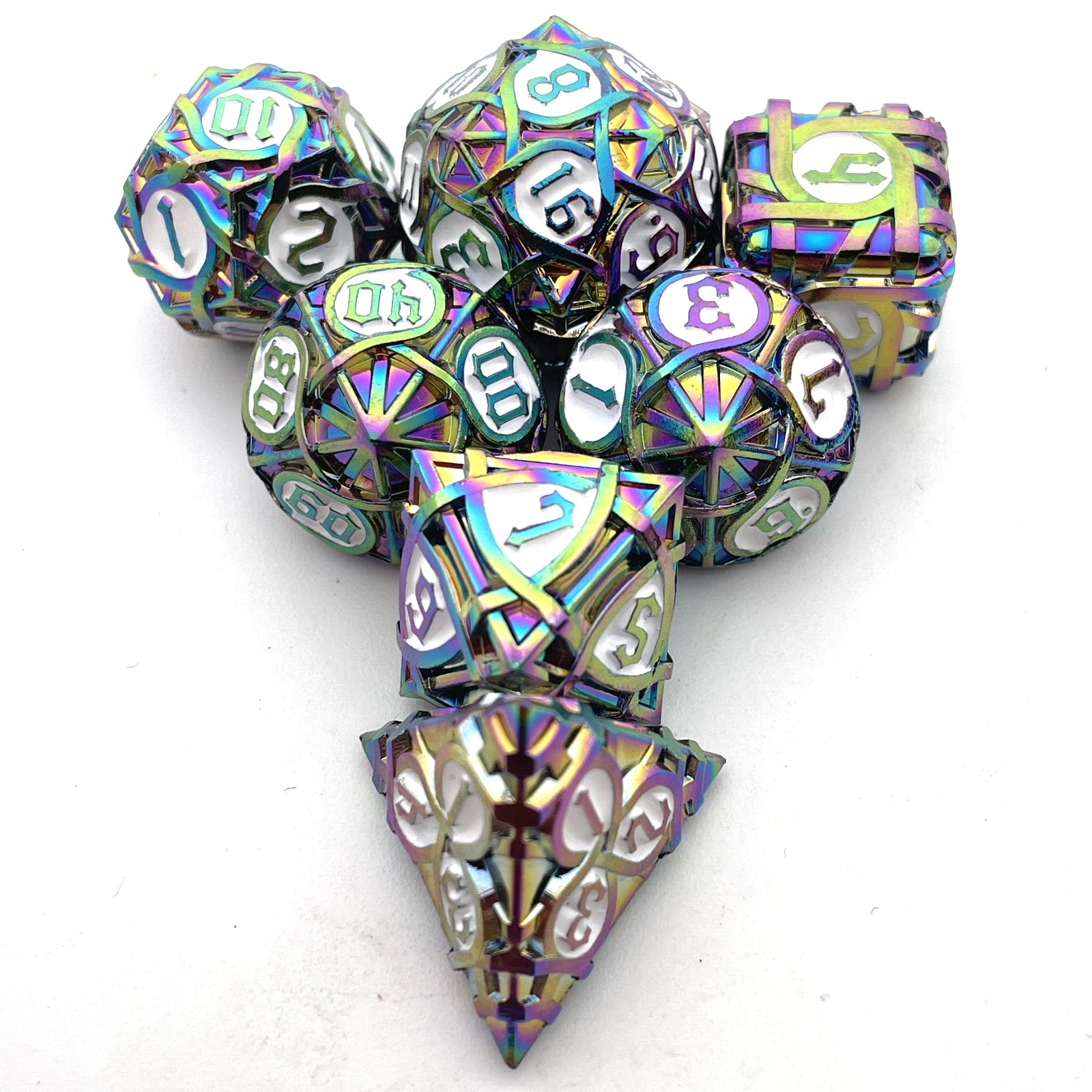Customizable Solid Metal Dice Set for DND Dungeons & Dragons RPG Board Game-for Running Dungeons & Groups