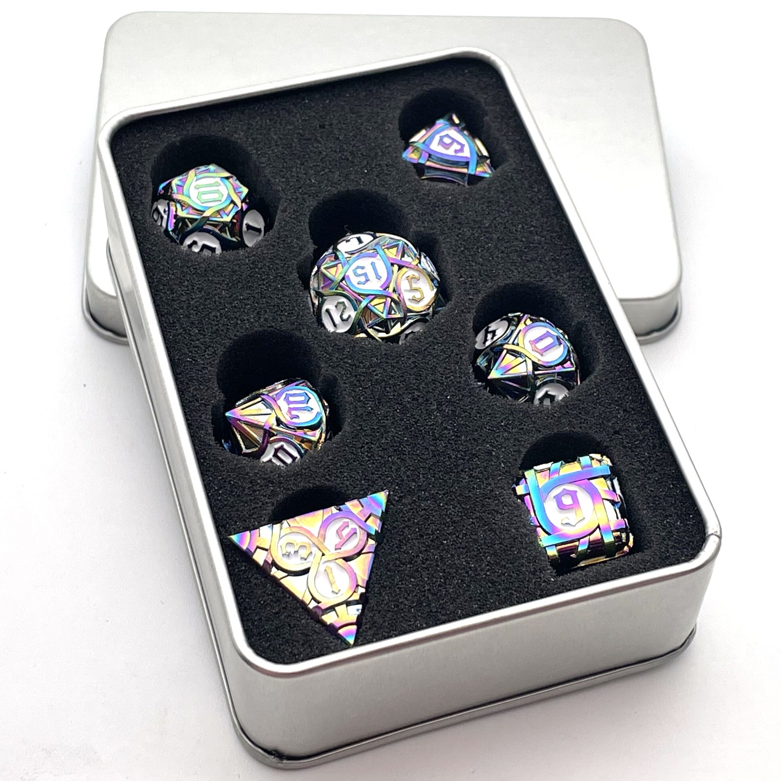 Customizable Solid Metal Dice Set for DND Dungeons & Dragons RPG Board Game-for Running Dungeons & Groups