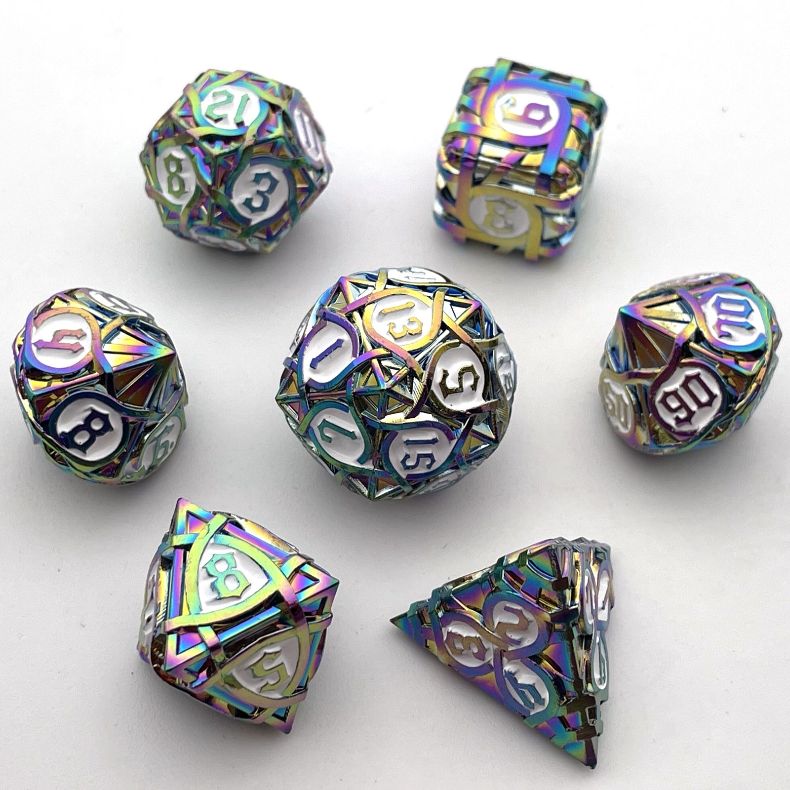 Customizable Solid Metal Dice Set for DND Dungeons & Dragons RPG Board Game-for Running Dungeons & Groups
