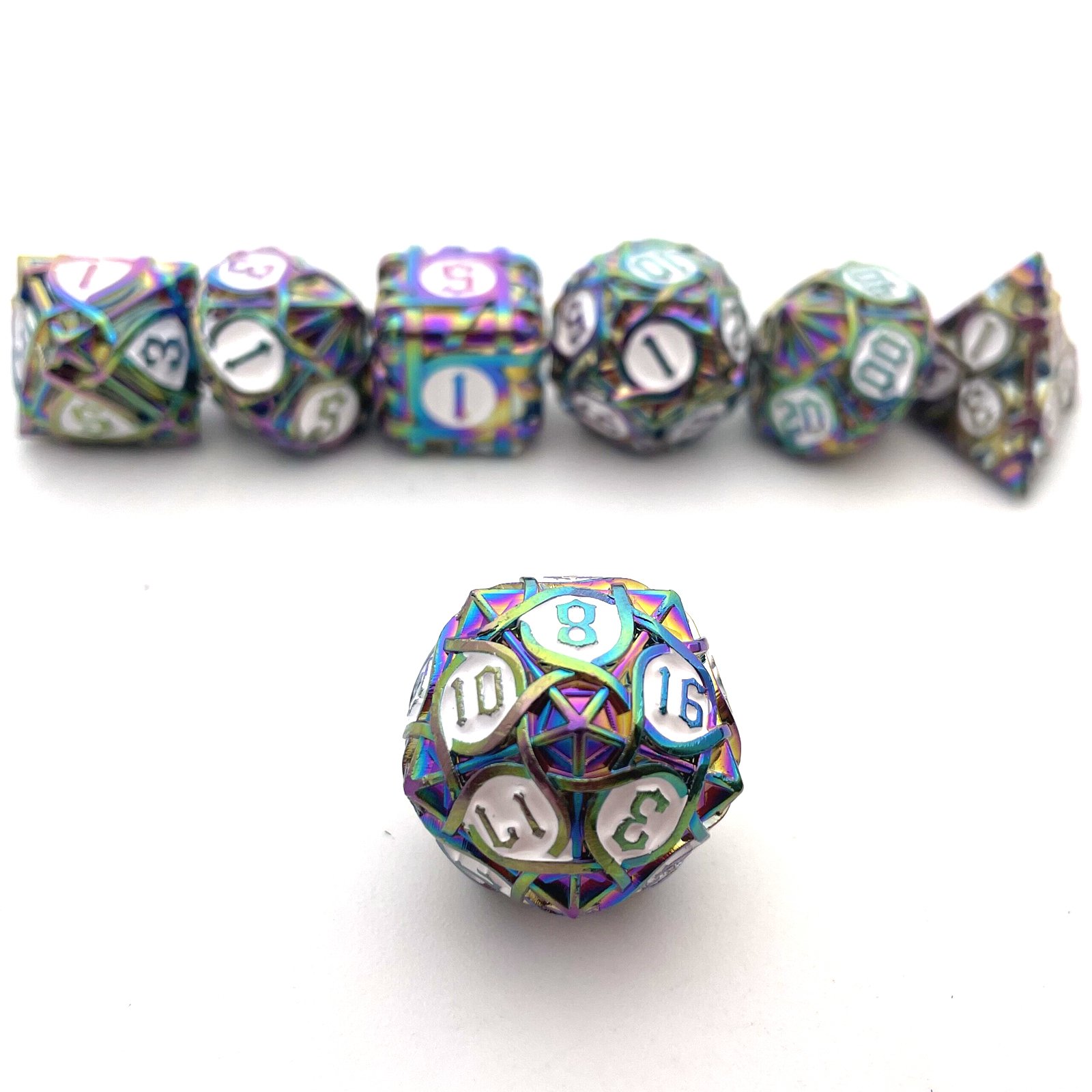 Customizable Solid Metal Dice Set for DND Dungeons & Dragons RPG Board Game-for Running Dungeons & Groups