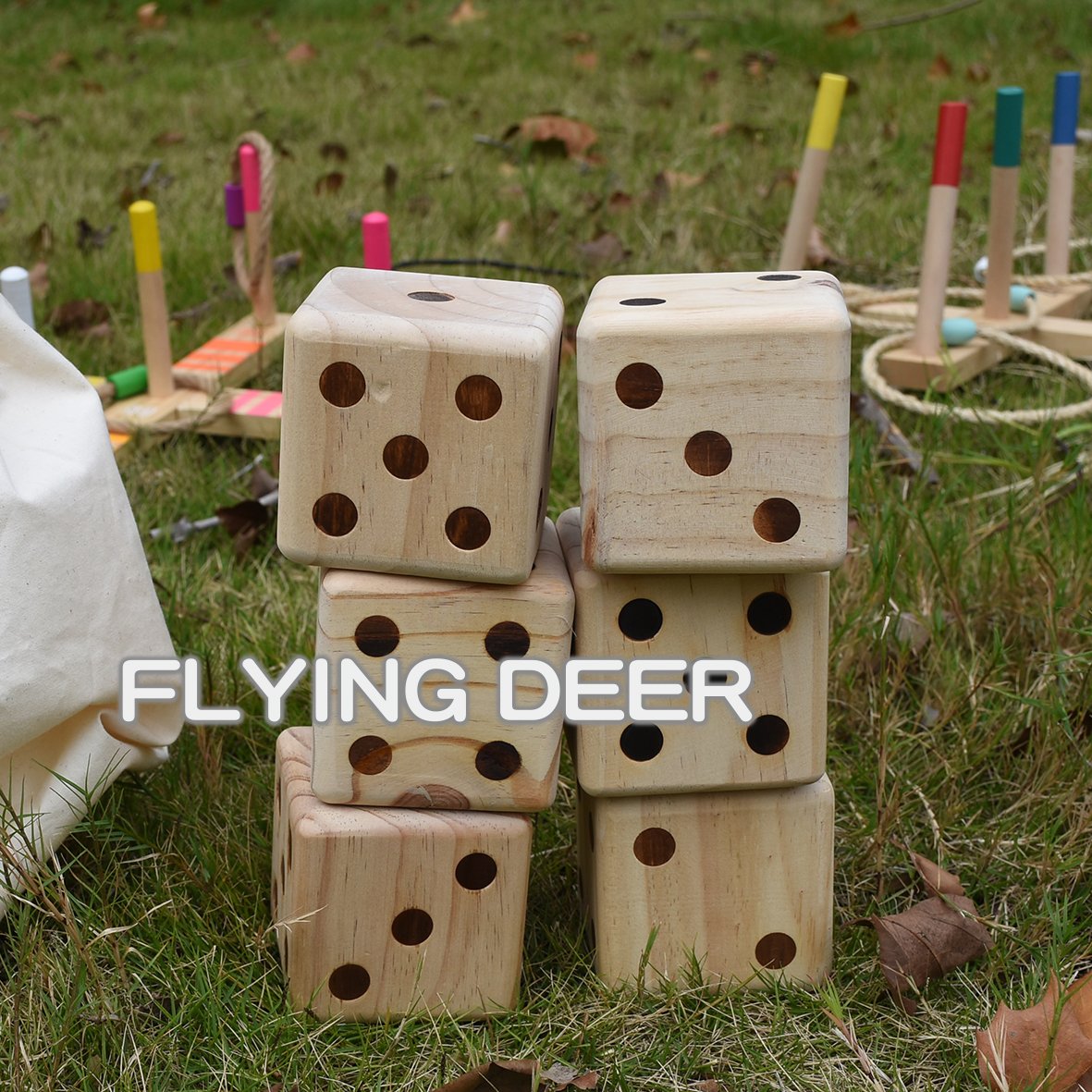 Jumbo wood playing dice for backyard