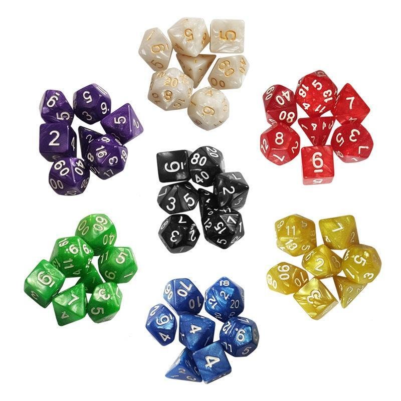 wholesale Board Game 7pcs dnd dice set rpg games bulk gemstone polyhedral dragons and dungeons dice set
