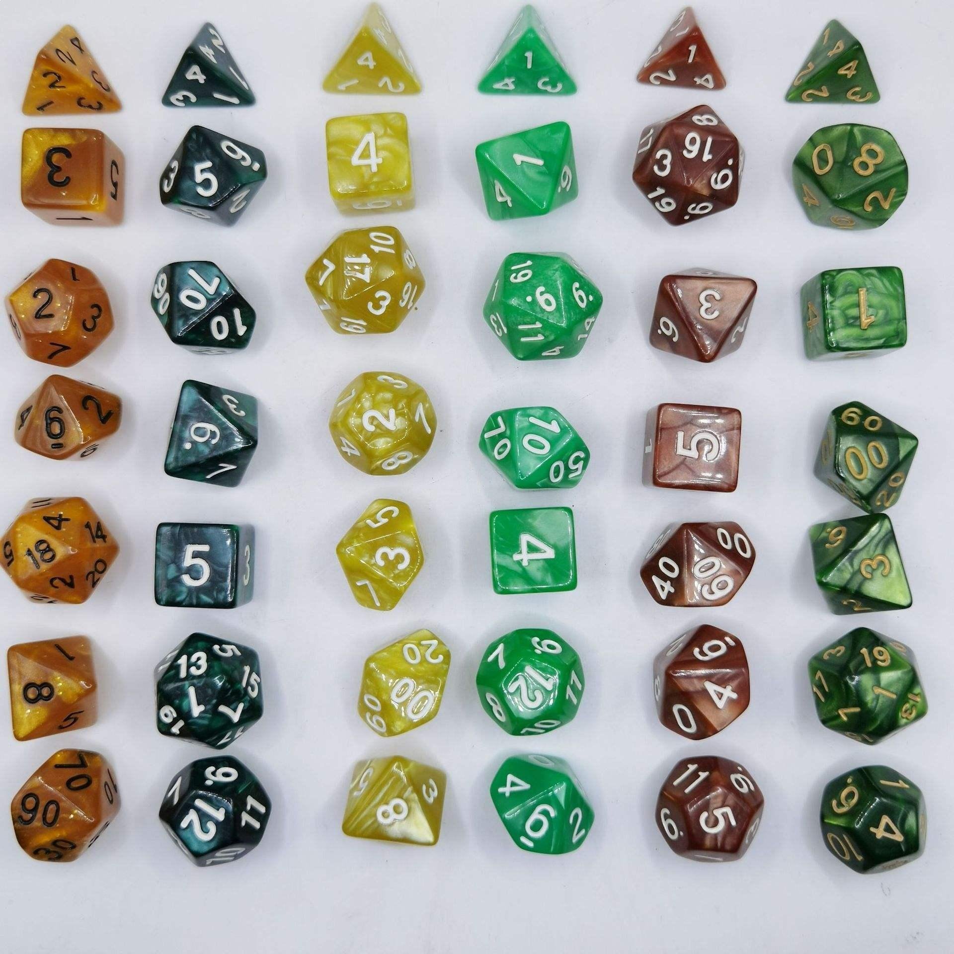 wholesale Board Game 7pcs dnd dice set rpg games bulk gemstone polyhedral dragons and dungeons dice set