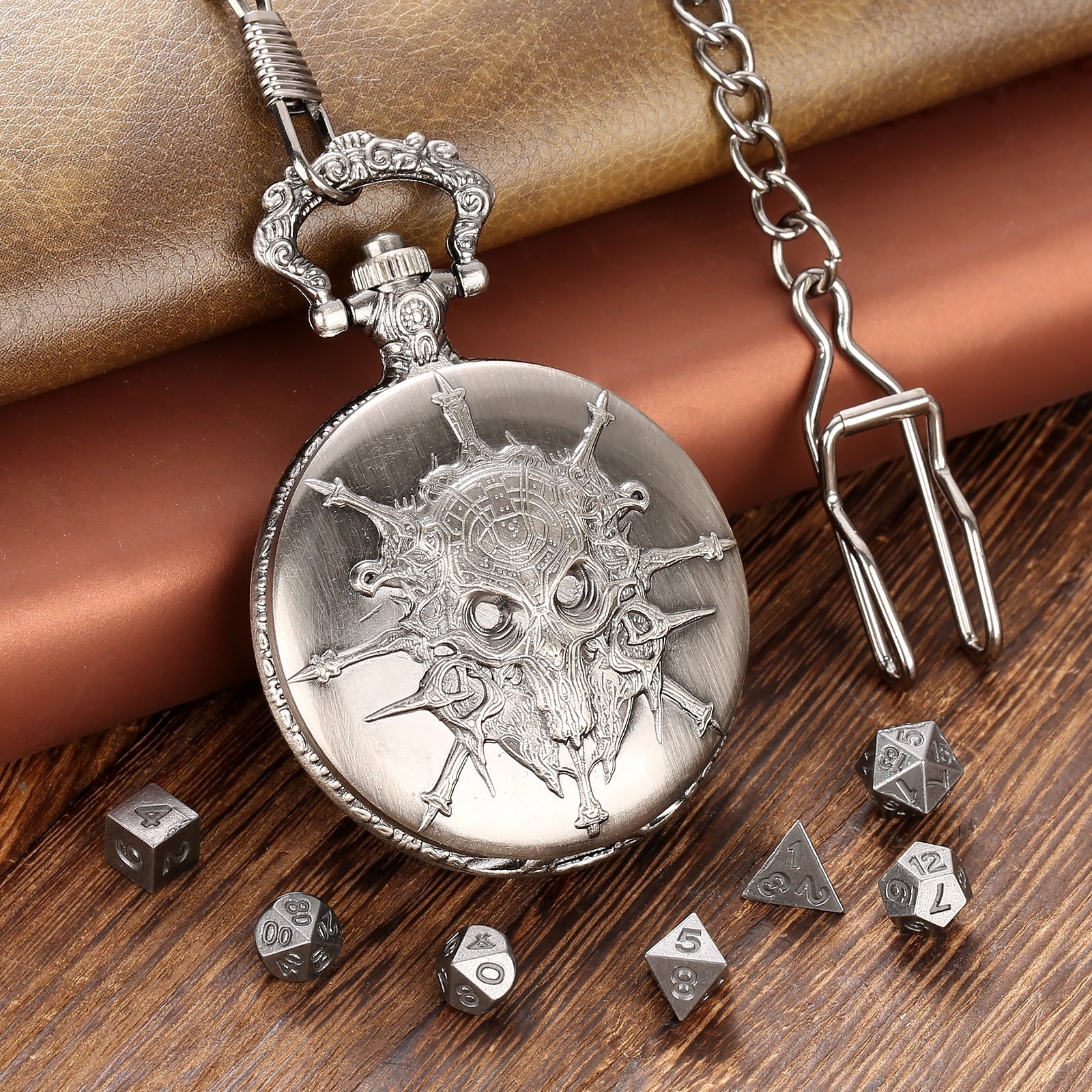 Role Playing Board Games Accessories 7pcs Polyhedral DND Tiny Metal Dice with Pocket Case