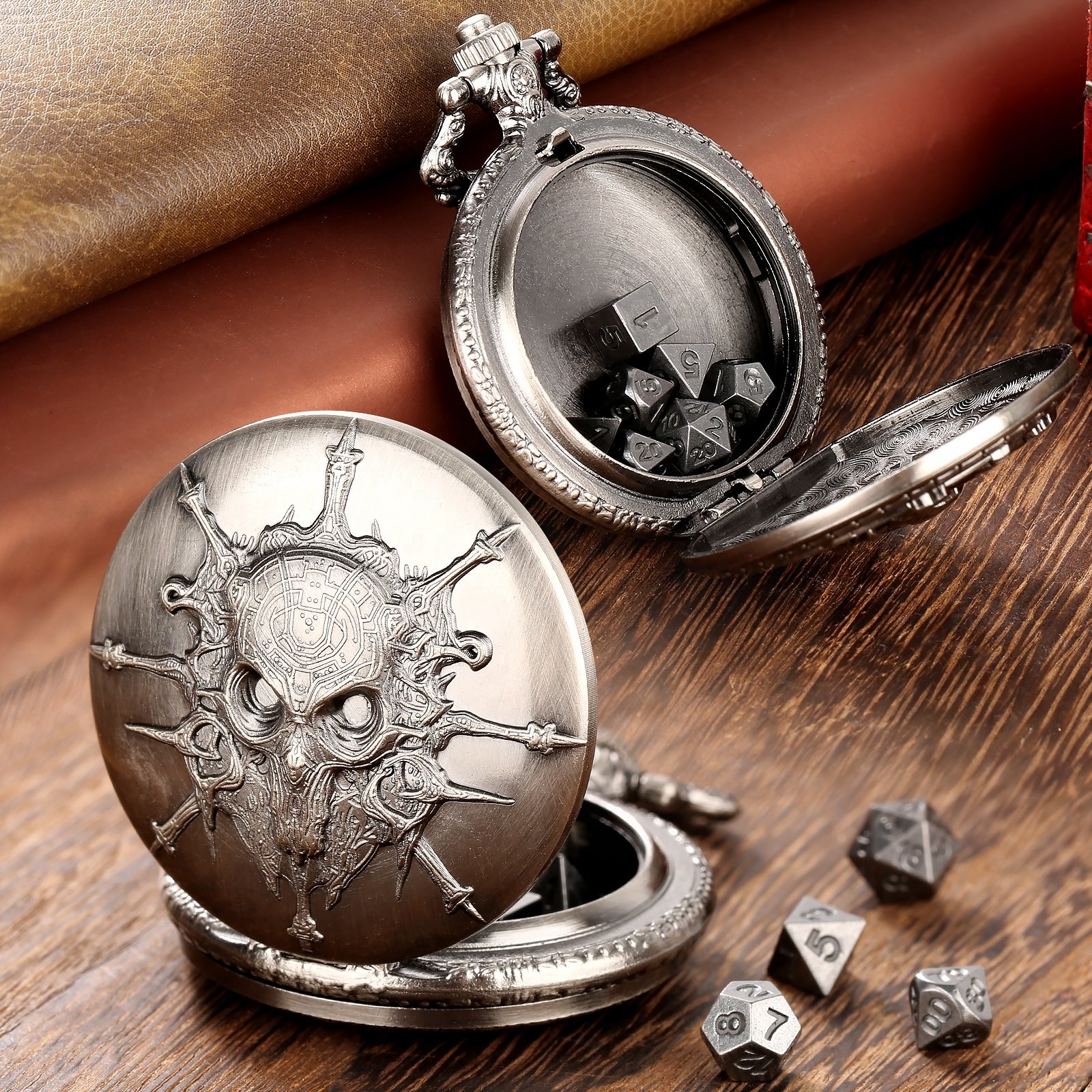 Role Playing Board Games Accessories 7pcs Polyhedral DND Tiny Metal Dice with Pocket Case