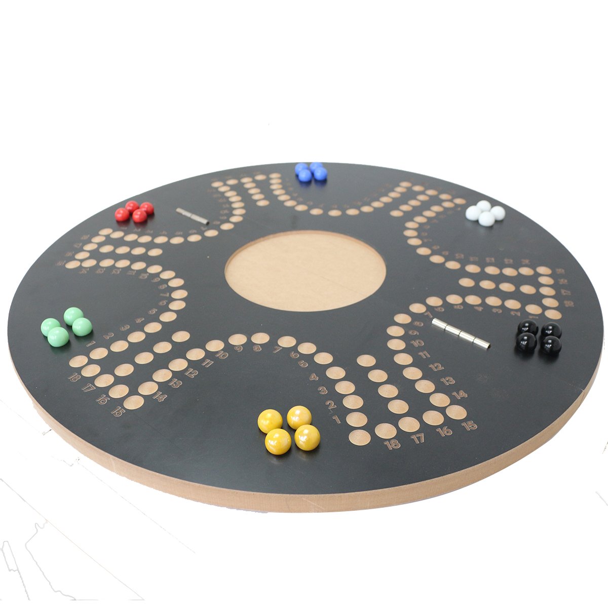 Classic Board Game Strategy Competitive 2-6 Player Marbles and Cards Wooden Board Foldable Open in The Middle Jackaroo Game Set