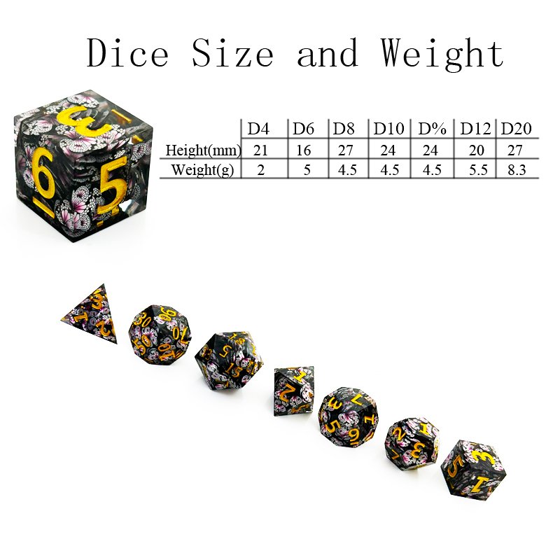7 DND multi-sided resin dice set with sharp edge DND Dungeons & Dragons board game Board game dice