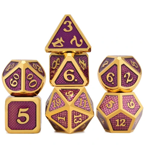 7-Piece Polyhedral Dice Set Metal Dice Set DND Role-Playing Game Role-Playing Game Dice