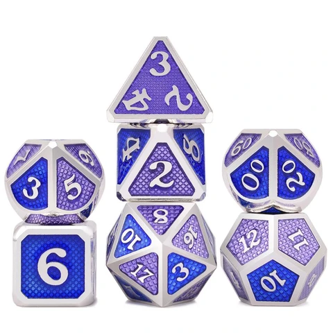 7-Piece Polyhedral Dice Set Metal Dice Set DND Role-Playing Game Role-Playing Game Dice