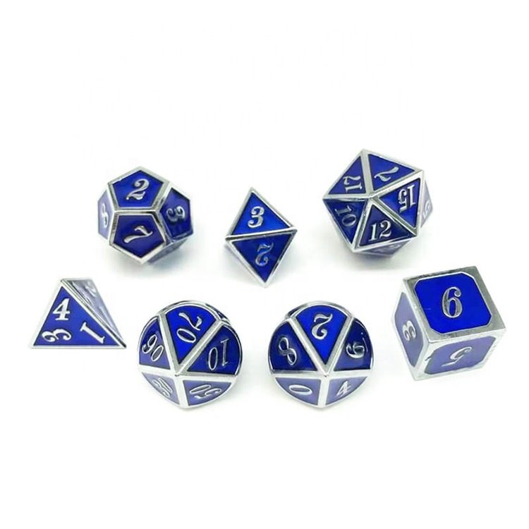 Hot Sale Double Color Polyhedral RPG DND New Metal Dice Set for the Event
