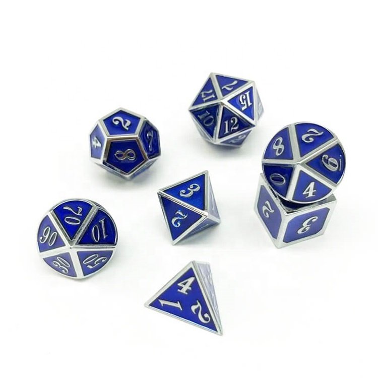 Hot Sale Double Color Polyhedral RPG DND New Metal Dice Set for the Event