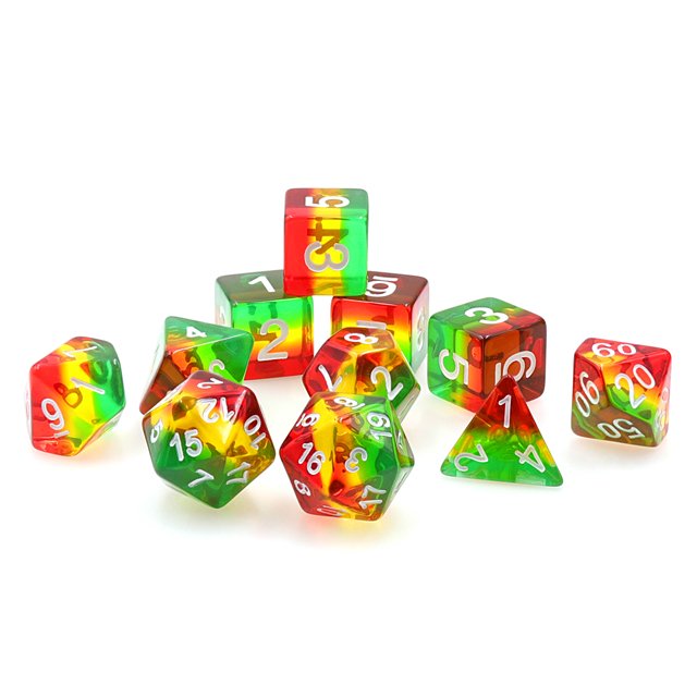 Handmade Layered Sticker Dice Set Desktop Game Polyhedral DND Resin Dice For RPG Dragon&Dungeon