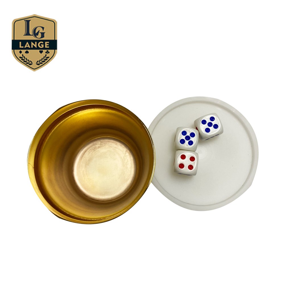 Casino Solid Golden Dice Cup Shaker Pure Copper Metal Gaming Dice Shaker