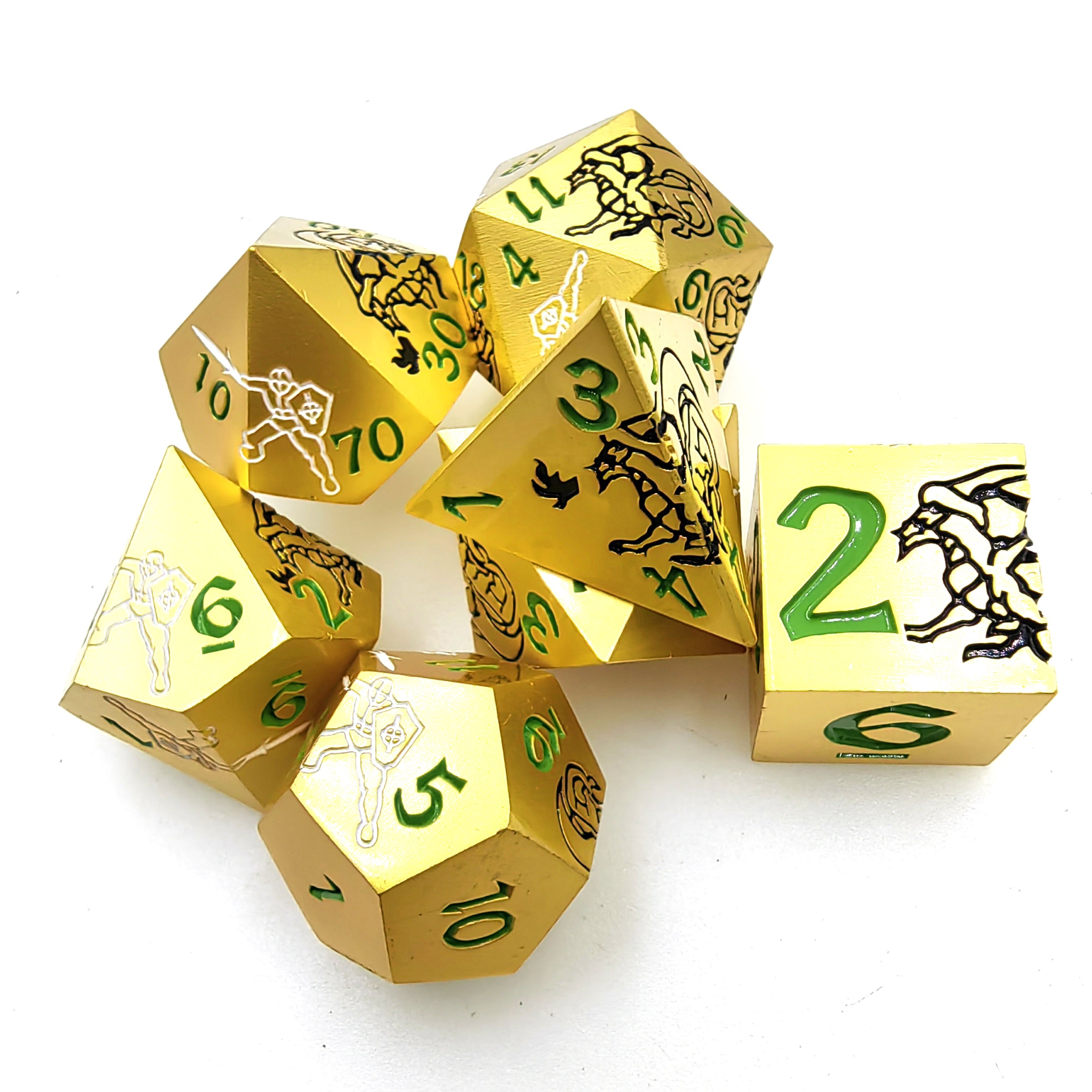 DND Metal Polyhedral Dice Set for RPG D&D Dice Beautifully Detailed Dungeons and Dragons Dice Set