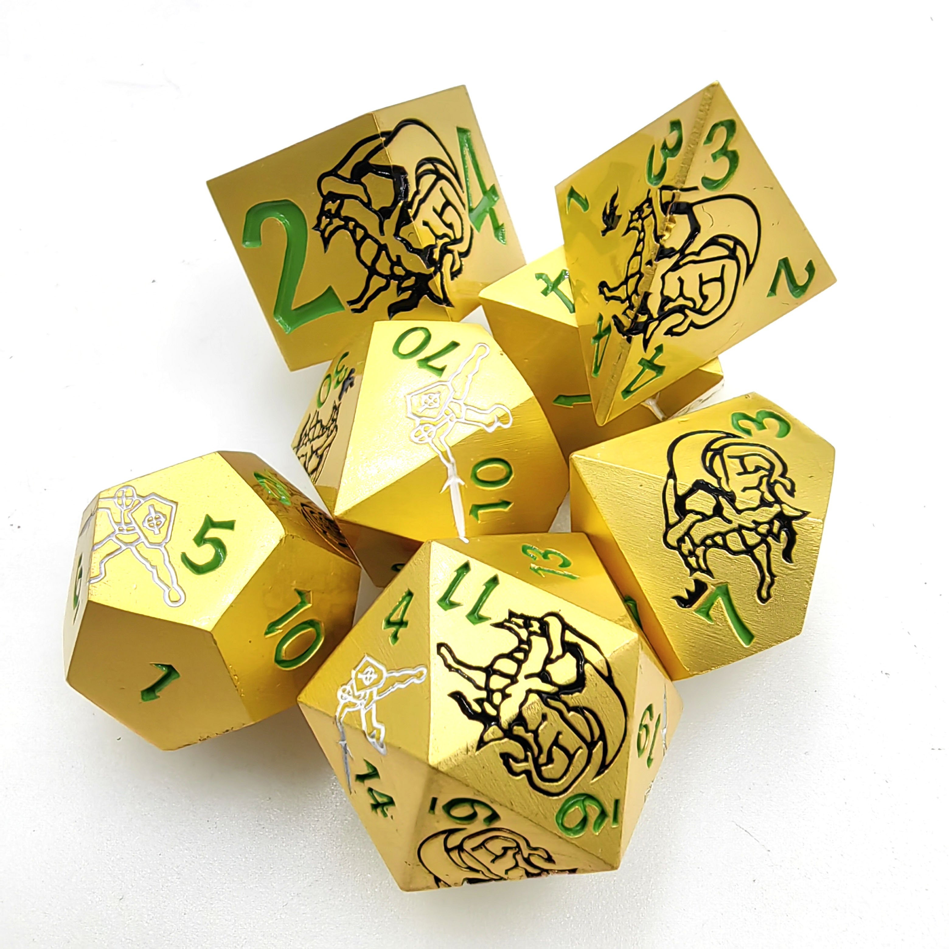 DND Metal Polyhedral Dice Set for RPG D&D Dice Beautifully Detailed Dungeons and Dragons Dice Set