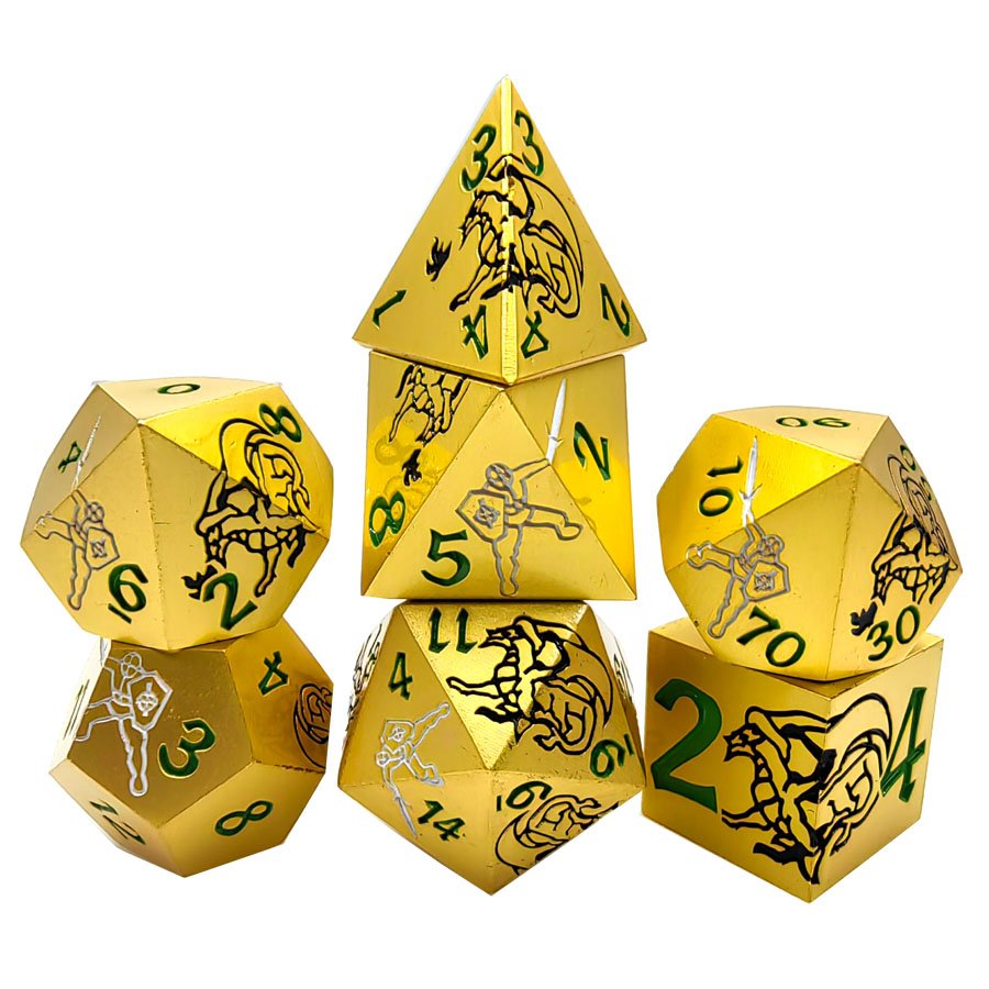 DND Metal Polyhedral Dice Set for RPG D&D Dice Beautifully Detailed Dungeons and Dragons Dice Set