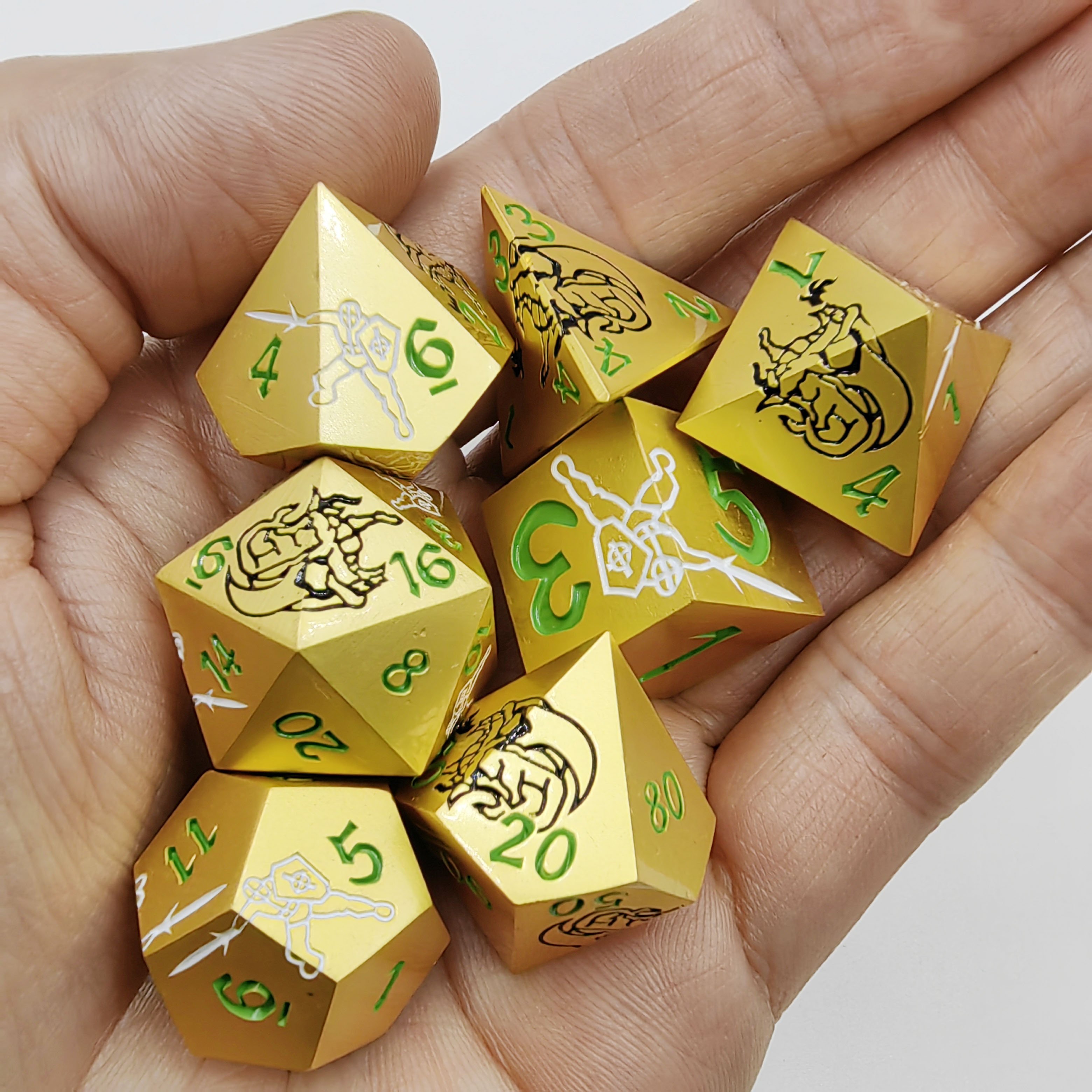 DND Metal Polyhedral Dice Set for RPG D&D Dice Beautifully Detailed Dungeons and Dragons Dice Set